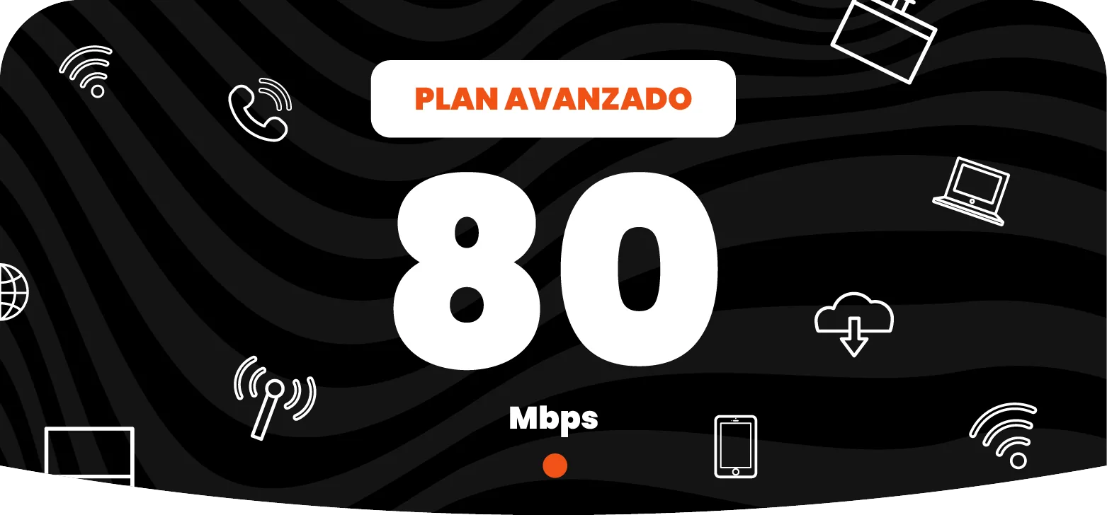 Plan de internet coaxial de 80 Mbps